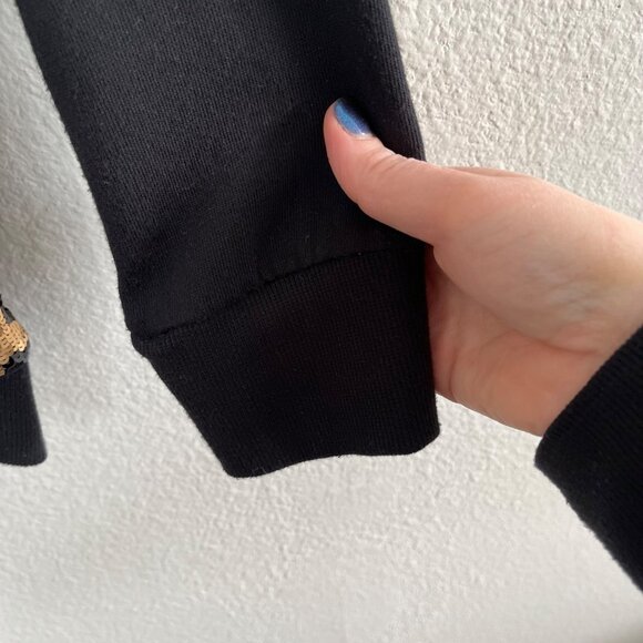 Michael Michael Kors Sequin Gold and Green Leopard Print Black Sweatshirt 0X - Picture 4 of 10